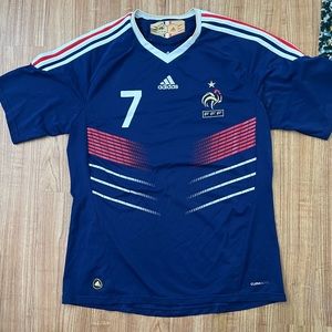 Adidas France Home Soccer Jersey. 2010. Used. Franck Ribery